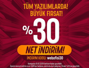 Kaçırılmayacak Fırsat: Tüm Yazılımlarda Net %30 İndirim!
